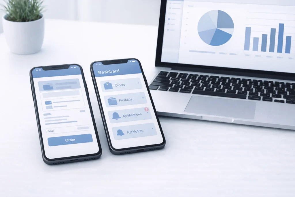 Тестирование приложения: сценарий клиента (заказ) и сценарий владельца (управление товарами и заказами)